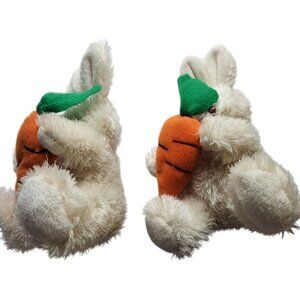 Lot of 2 Dan Dee Collectors Choice Plush Bunnies holding Carrots Easter Spring
